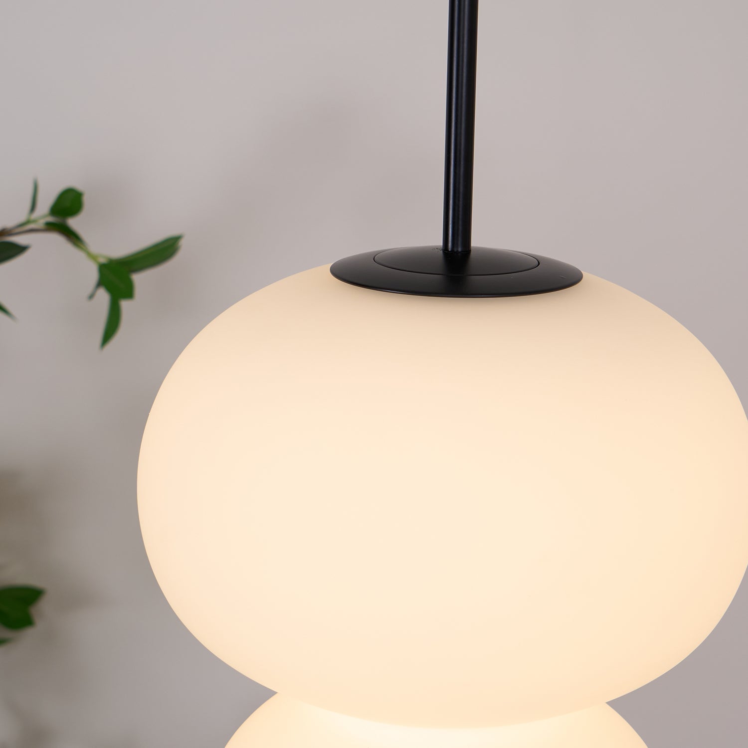 Modern Opal Glass Gourd Hanging LED Pendant Lamp for Dining and Living Rooms