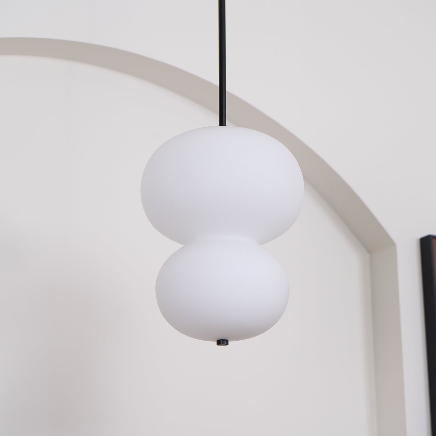 Modern Opal Glass Gourd Hanging LED Pendant Lamp for Dining and Living Rooms