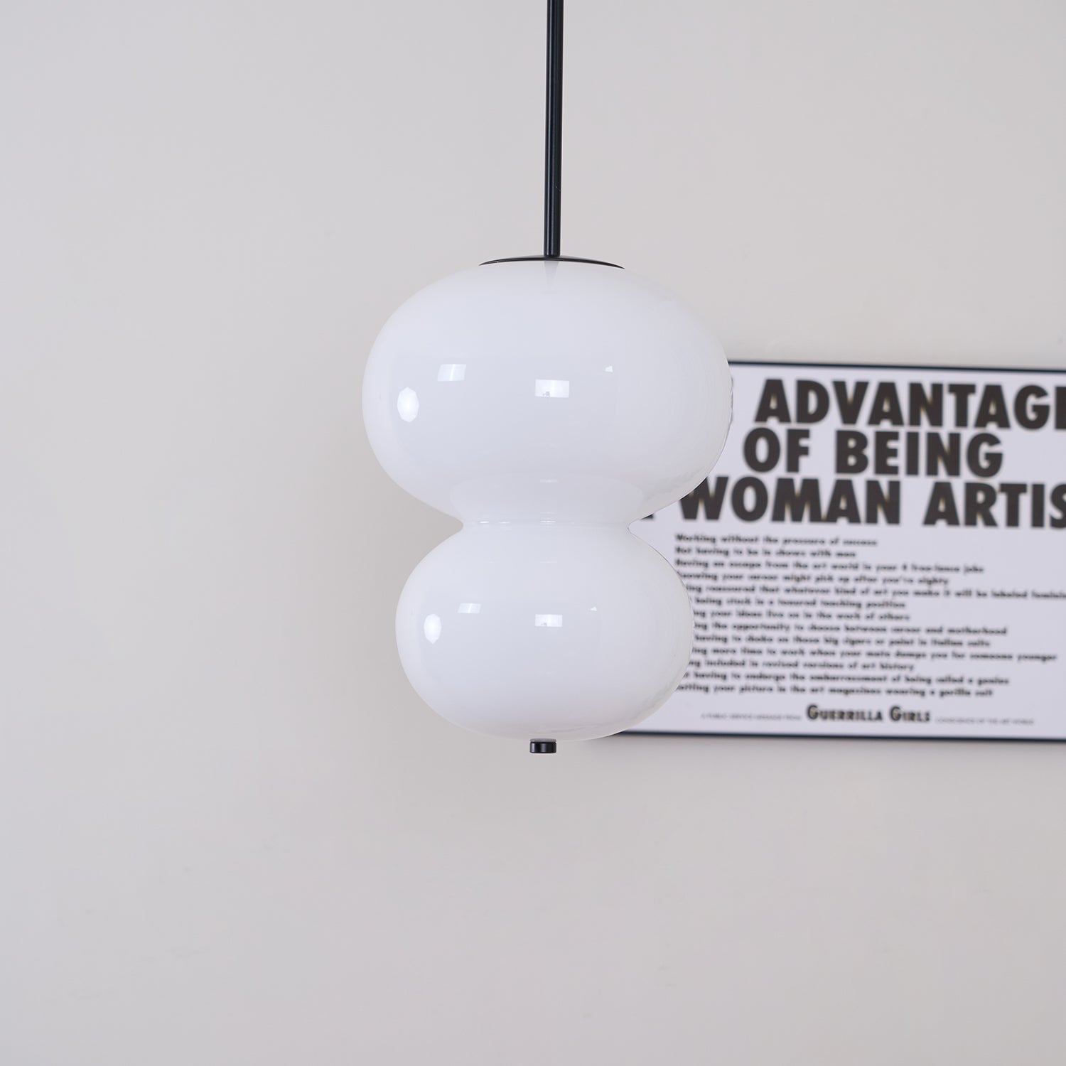 Modern Opal Glass Gourd Hanging LED Pendant Lamp for Dining and Living Rooms