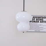 Modern Opal Glass Gourd Hanging LED Pendant Lamp for Dining and Living Rooms