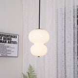 Modern Opal Glass Gourd Hanging LED Pendant Lamp for Dining and Living Rooms