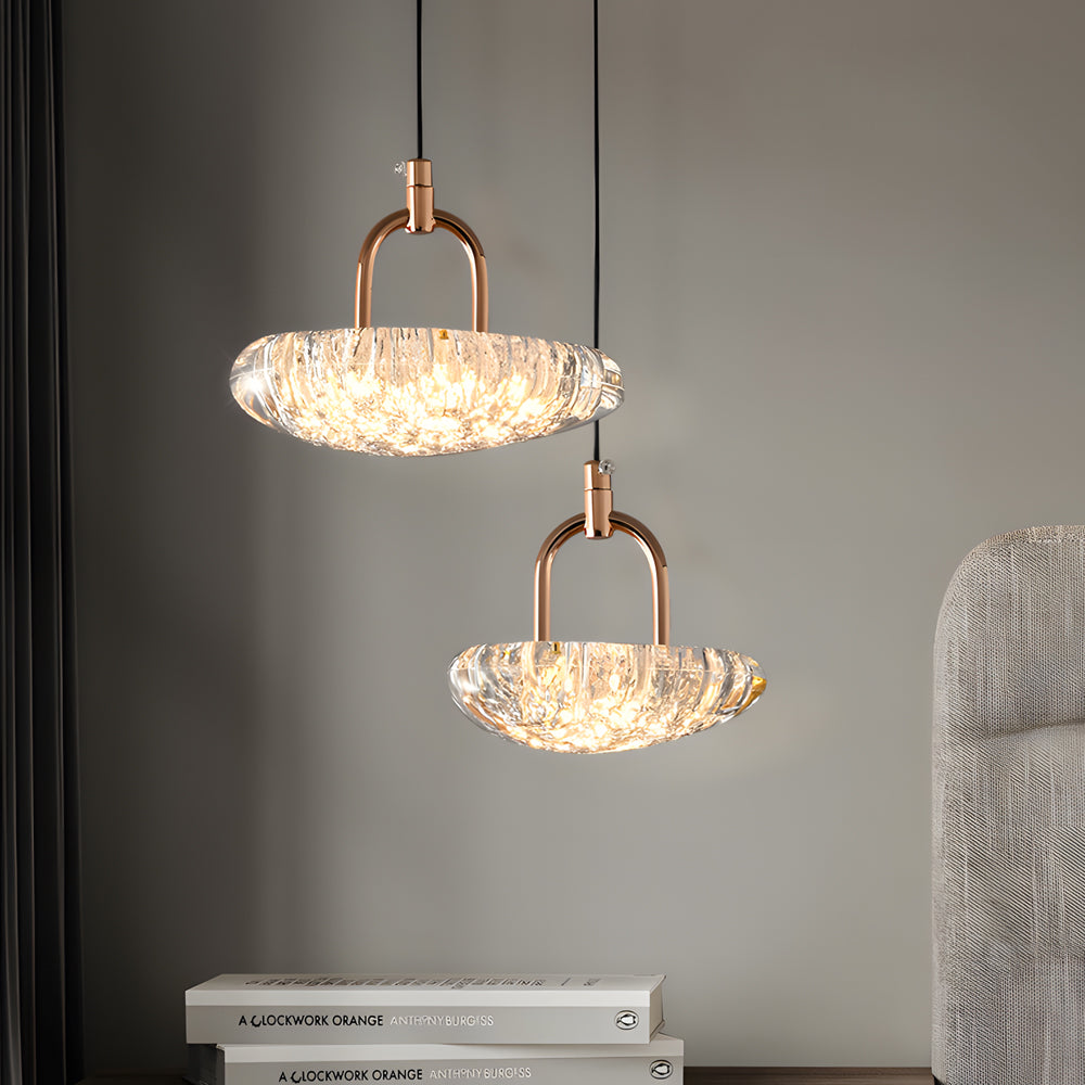 Modern Optical Acrylic LED Pendant Light with 3 Color Step Dimming for Dining Room and Bedroom