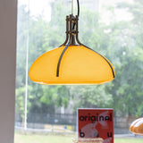 Modern Orange Plexiglass Quadrifoglio Pendant Light with Biomorphic Chrome Design