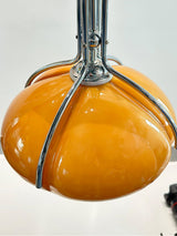 Modern Orange Plexiglass Quadrifoglio Pendant Light with Biomorphic Chrome Design