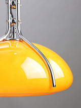 Modern Orange Plexiglass Quadrifoglio Pendant Light with Biomorphic Chrome Design