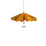 Modern Organic Brass Lotus Leaf LED Chandelier Hanging Ceiling Light Fixture