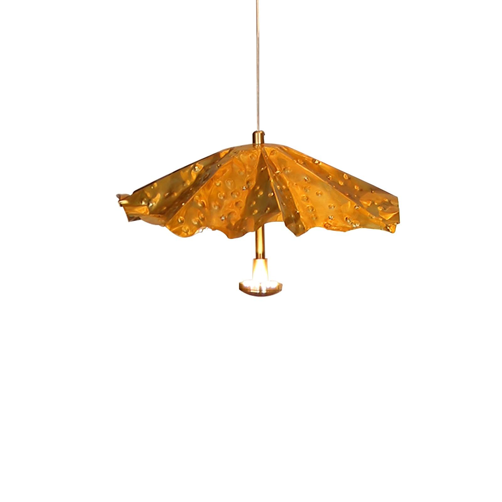 Modern Organic Brass Lotus Leaf LED Chandelier Hanging Ceiling Light Fixture