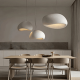 Modern Organic Cloud Chandelier with Rough Texture HDPE Shades and Adjustable Cables