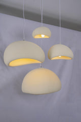 Modern Organic Cloud Chandelier with Rough Texture HDPE Shades and Adjustable Cables