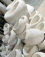 Modern Organic Cloud Chandelier with Rough Texture HDPE Shades and Adjustable Cables