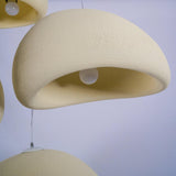 Modern Organic Cloud Chandelier with Rough Texture HDPE Shades and Adjustable Cables