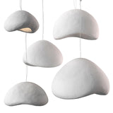 Modern Organic Cloud Chandelier with Rough Texture HDPE Shades and Adjustable Cables