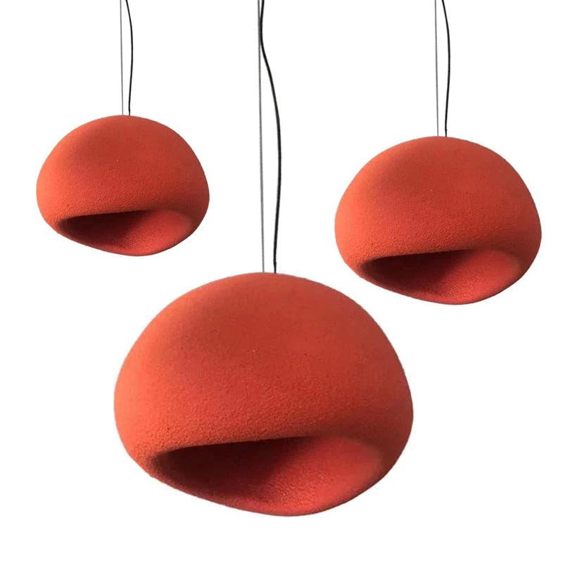 Modern Organic Cloud Chandelier with Rough Texture HDPE Shades and Adjustable Cables