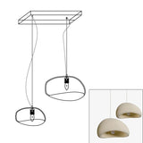 Modern Organic Cloud Chandelier with Rough Texture HDPE Shades and Adjustable Cables