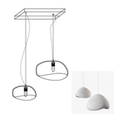 Modern Organic Cloud Chandelier with Rough Texture HDPE Shades and Adjustable Cables