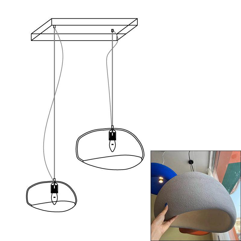Modern Organic Cloud Chandelier with Rough Texture HDPE Shades and Adjustable Cables