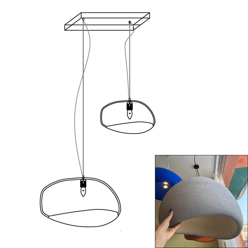 Modern Organic Cloud Chandelier with Rough Texture HDPE Shades and Adjustable Cables