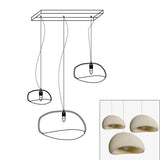 Modern Organic Cloud Chandelier with Rough Texture HDPE Shades and Adjustable Cables