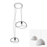 Modern Organic Cloud Chandelier with Rough Texture HDPE Shades and Adjustable Cables