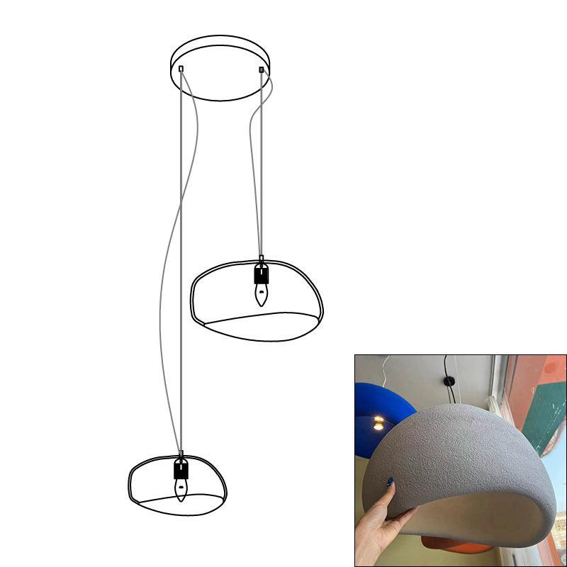 Modern Organic Cloud Chandelier with Rough Texture HDPE Shades and Adjustable Cables