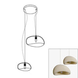 Modern Organic Cloud Chandelier with Rough Texture HDPE Shades and Adjustable Cables
