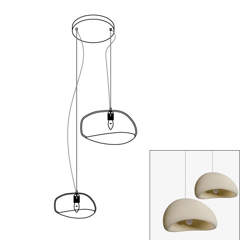 Modern Organic Cloud Chandelier with Rough Texture HDPE Shades and Adjustable Cables