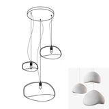 Modern Organic Cloud Chandelier with Rough Texture HDPE Shades and Adjustable Cables