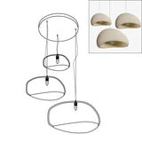 Modern Organic Cloud Chandelier with Rough Texture HDPE Shades and Adjustable Cables