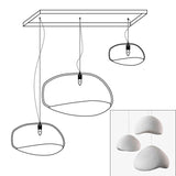 Modern Organic Cloud Chandelier with Rough Texture HDPE Shades and Adjustable Cables