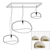 Modern Organic Cloud Chandelier with Rough Texture HDPE Shades and Adjustable Cables