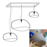 Modern Organic Cloud Chandelier with Rough Texture HDPE Shades and Adjustable Cables