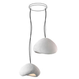 Modern Organic Cloud Chandelier with Rough Texture HDPE Shades and Adjustable Cables