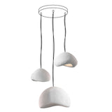 Modern Organic Cloud Chandelier with Rough Texture HDPE Shades and Adjustable Cables