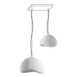 Modern Organic Cloud Chandelier with Rough Texture HDPE Shades and Adjustable Cables