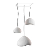 Modern Organic Cloud Chandelier with Rough Texture HDPE Shades and Adjustable Cables
