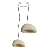 Modern Organic Cloud Chandelier with Rough Texture HDPE Shades and Adjustable Cables