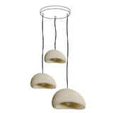 Modern Organic Cloud Chandelier with Rough Texture HDPE Shades and Adjustable Cables