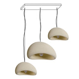 Modern Organic Cloud Chandelier with Rough Texture HDPE Shades and Adjustable Cables