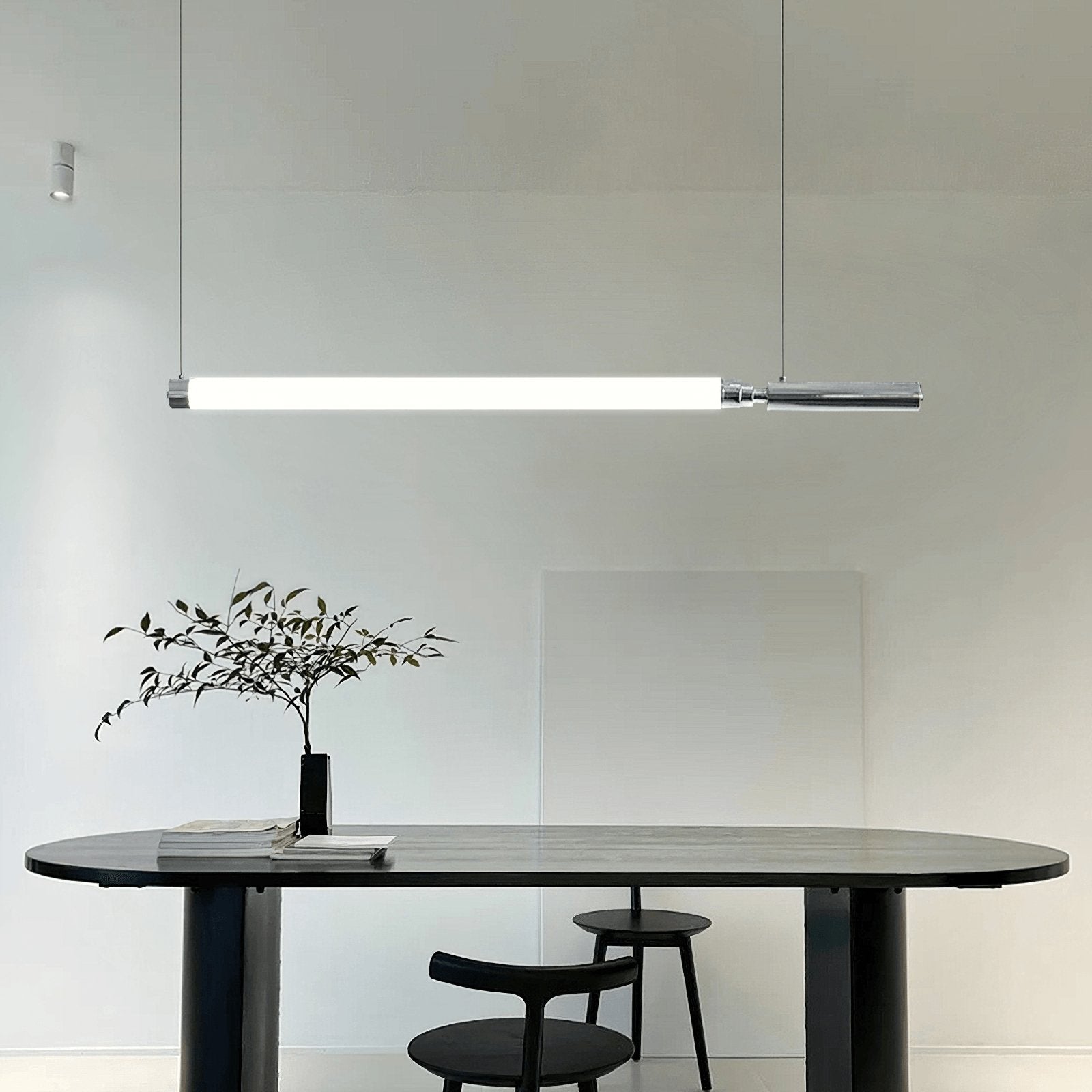 Modern Organic Glass LED Pendant Light with White Shade and Nickel Finish