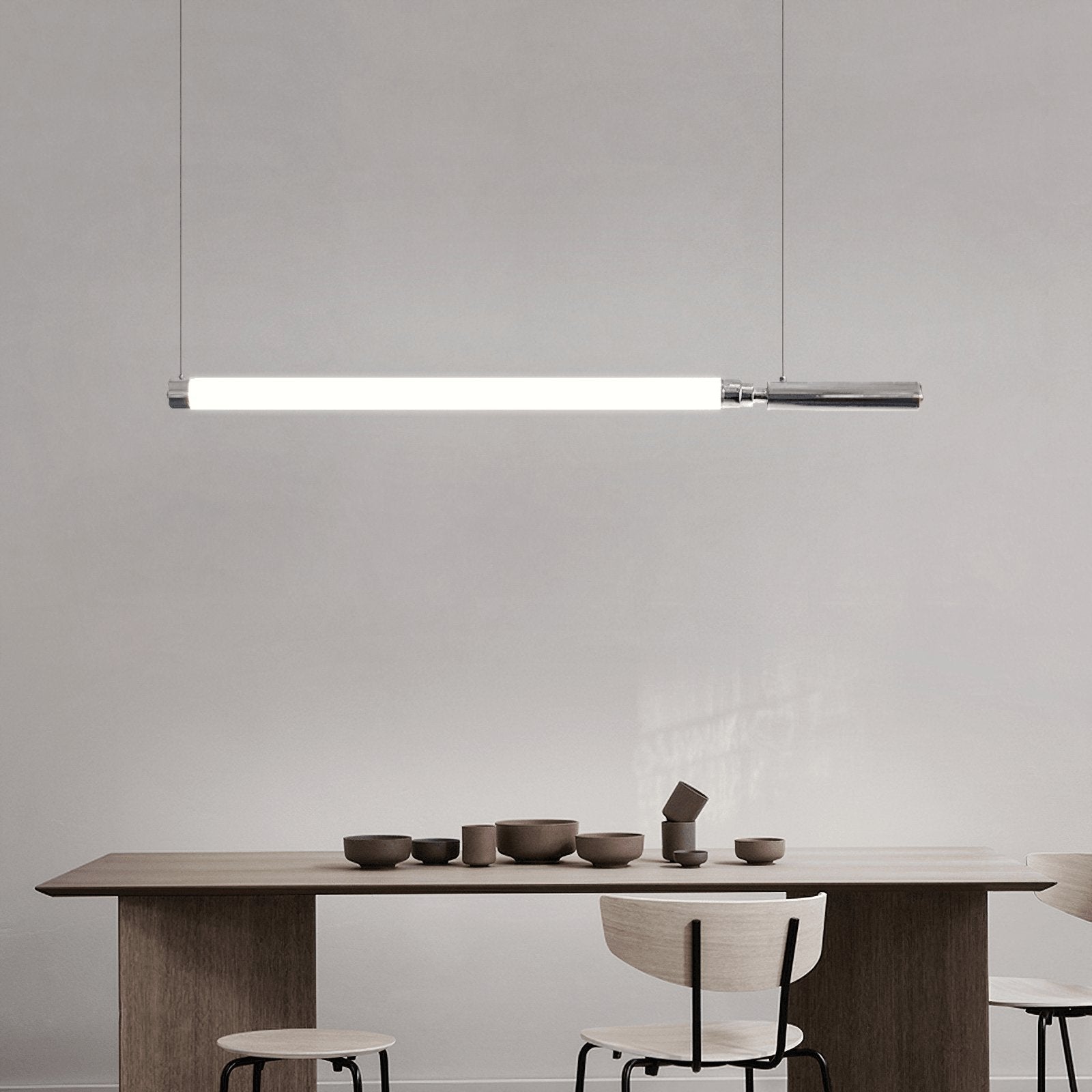 Modern Organic Glass LED Pendant Light with White Shade and Nickel Finish