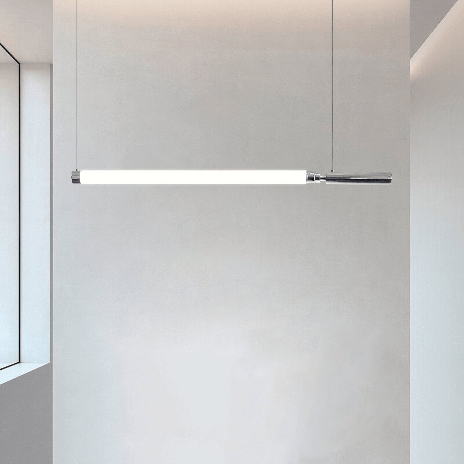 Modern Organic Glass LED Pendant Light with White Shade and Nickel Finish
