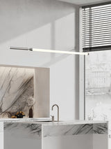 Modern Organic Glass LED Pendant Light with White Shade and Nickel Finish