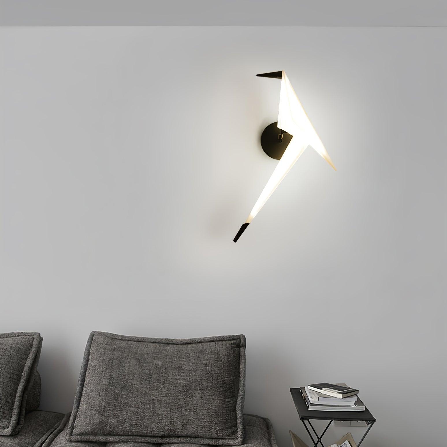 Modern Origami Bird Plug In Wall Sconce Set of 2 Gold and White Adjustable Sconce