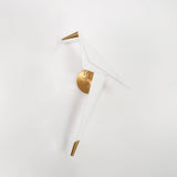 Modern Origami Bird Plug In Wall Sconce Set of 2 Gold and White Adjustable Sconce