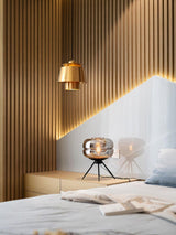 Modern Orion Metal Spinning Pendant Light with Industrial Metallic Finish for Indoor Spaces