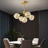 Modern Ornate 30 Inch LED Flush Mount Ceiling Light with Amber and White Glass Globes