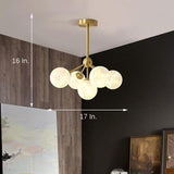 Modern Ornate 30 Inch LED Flush Mount Ceiling Light with Amber and White Glass Globes
