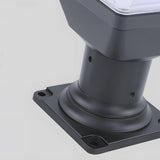 Modern Outdoor Black Square Solar LED Pier Mount Post Light 17.9 Inch Waterproof Pillar Lamp