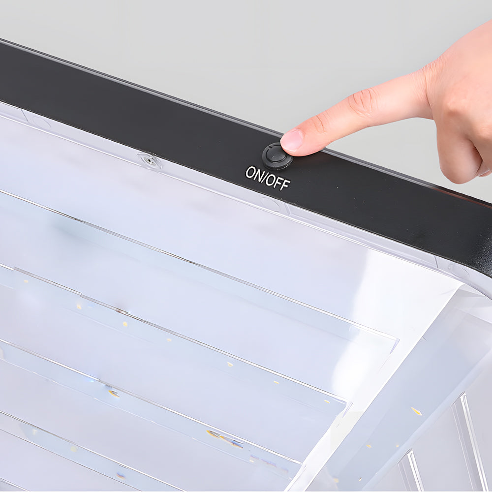 Modern Outdoor Black Square Solar LED Pier Mount Post Light 17.9 Inch Waterproof Pillar Lamp