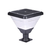 Modern Outdoor Black Square Solar LED Pier Mount Post Light 17.9 Inch Waterproof Pillar Lamp